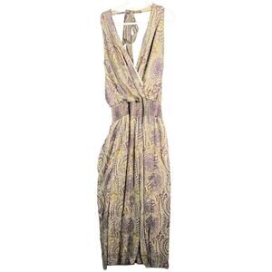 Va Va Voom Jumpsuit Bohemian Womens Size 3 Multicolor Paisley Sleeveless TY3613